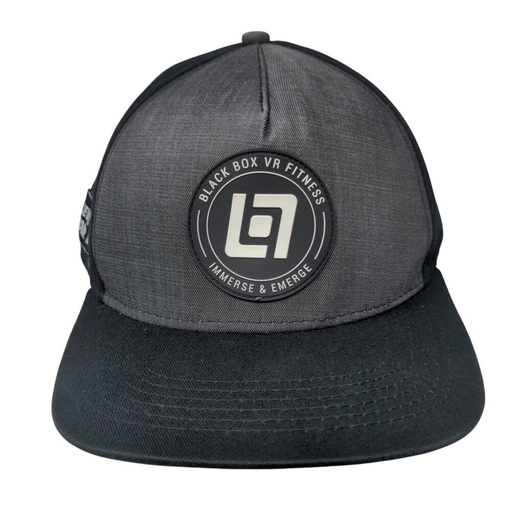 Black Box VR Fitness Immerse & Emerge Snapback Hat Black OS Level Up Your Life